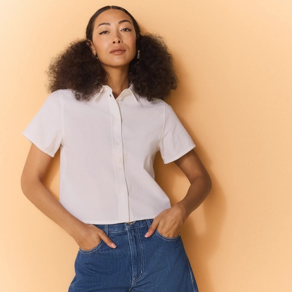 Frame Seersucker top XL New - Picture 2 of 13